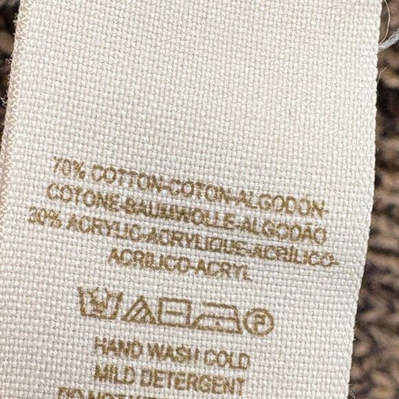 Free People Sweater Brown Cable Knit Contrasting browns scoop neck boho small - Picture 11 of 13